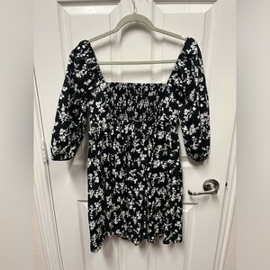 Black and white baby doll dress